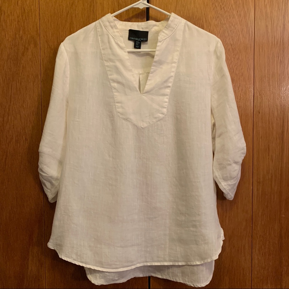 Cynthia Rowley White Linen Tunic